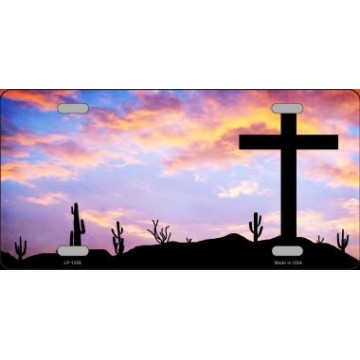 Cross At Sunrise Metal License Plate